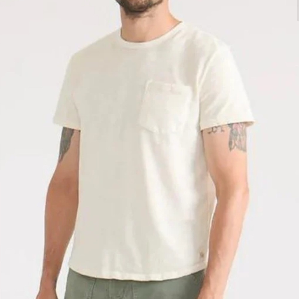 Marine Layer Men’s Vintage Heavy Slub Pocket Tee In Antique Cream Size L/XL NWT